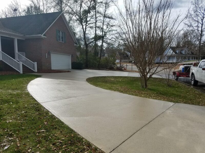 driveway after pressure washing