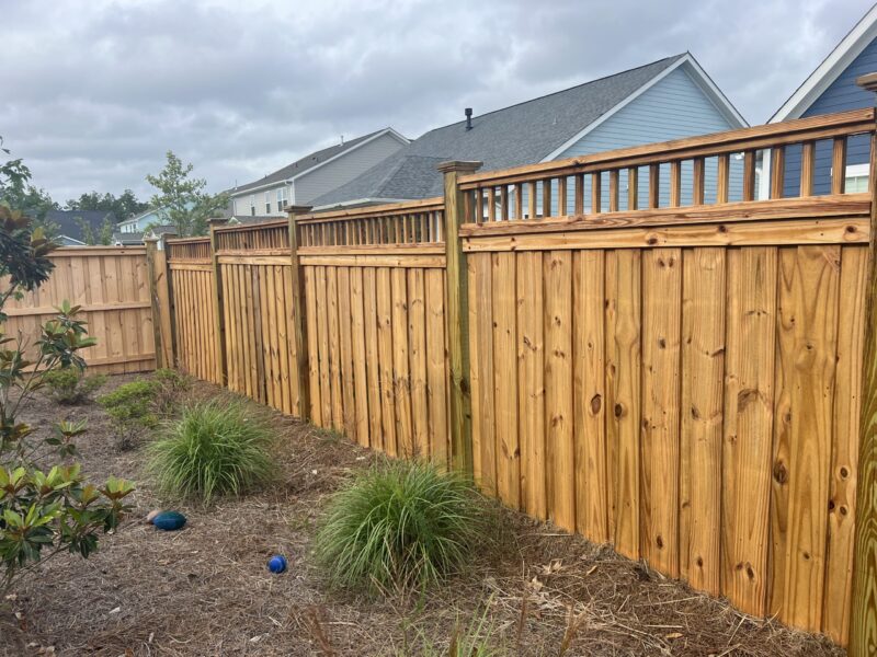 pressure washed fence