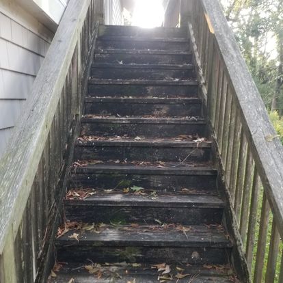 dirty wood stairs