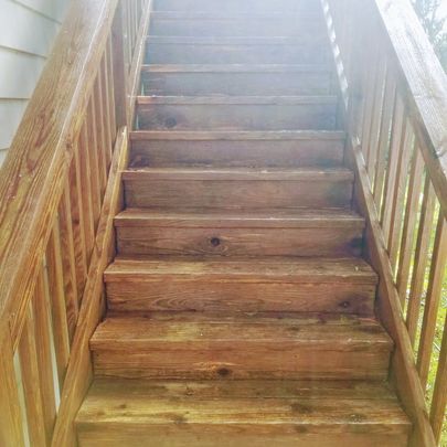 wood stairs after cleaning